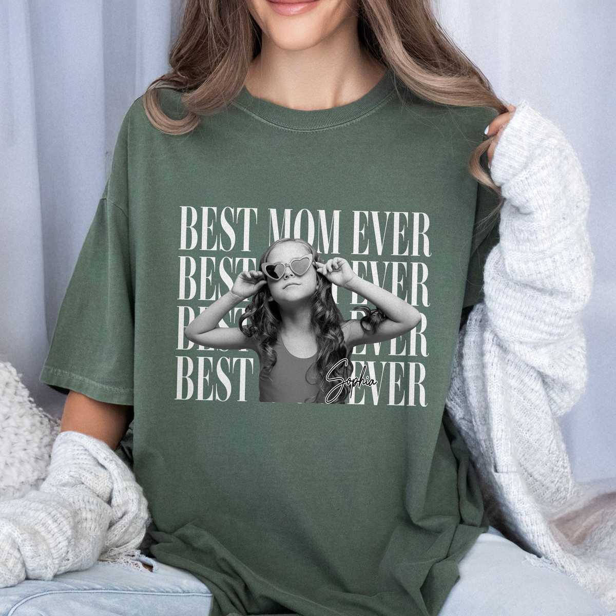 Personalized Vintage Photo Best Mom Ever, Best Mom Ever Comfort Shirt HA75 921272