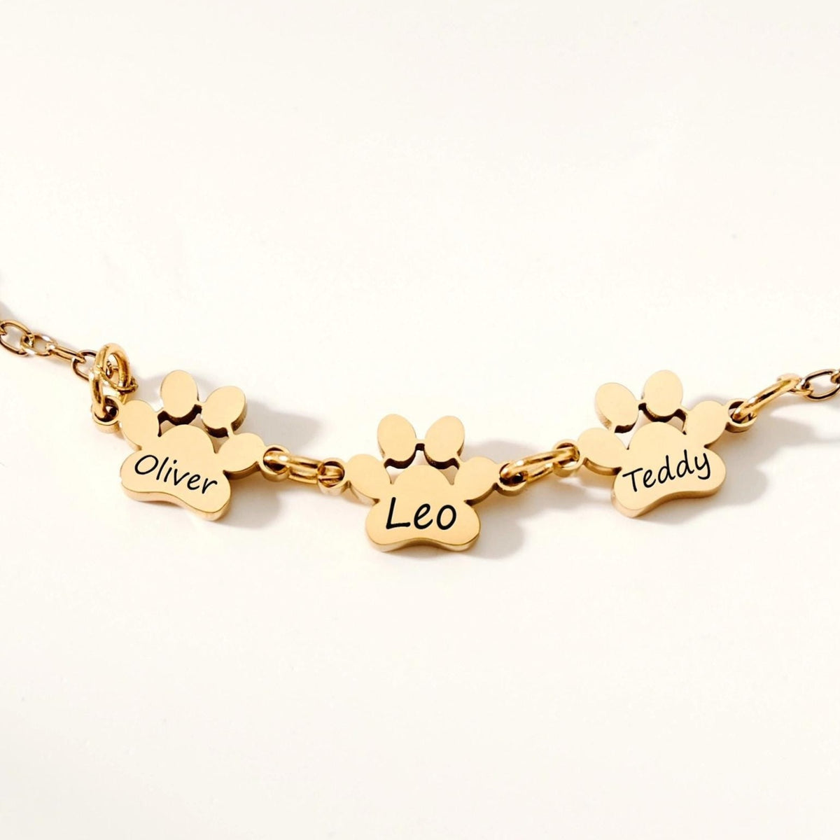 Personalized Pet Name Paw Print Bracelet, Minimalist Dog Cat Paw Jewelry LM32 669429