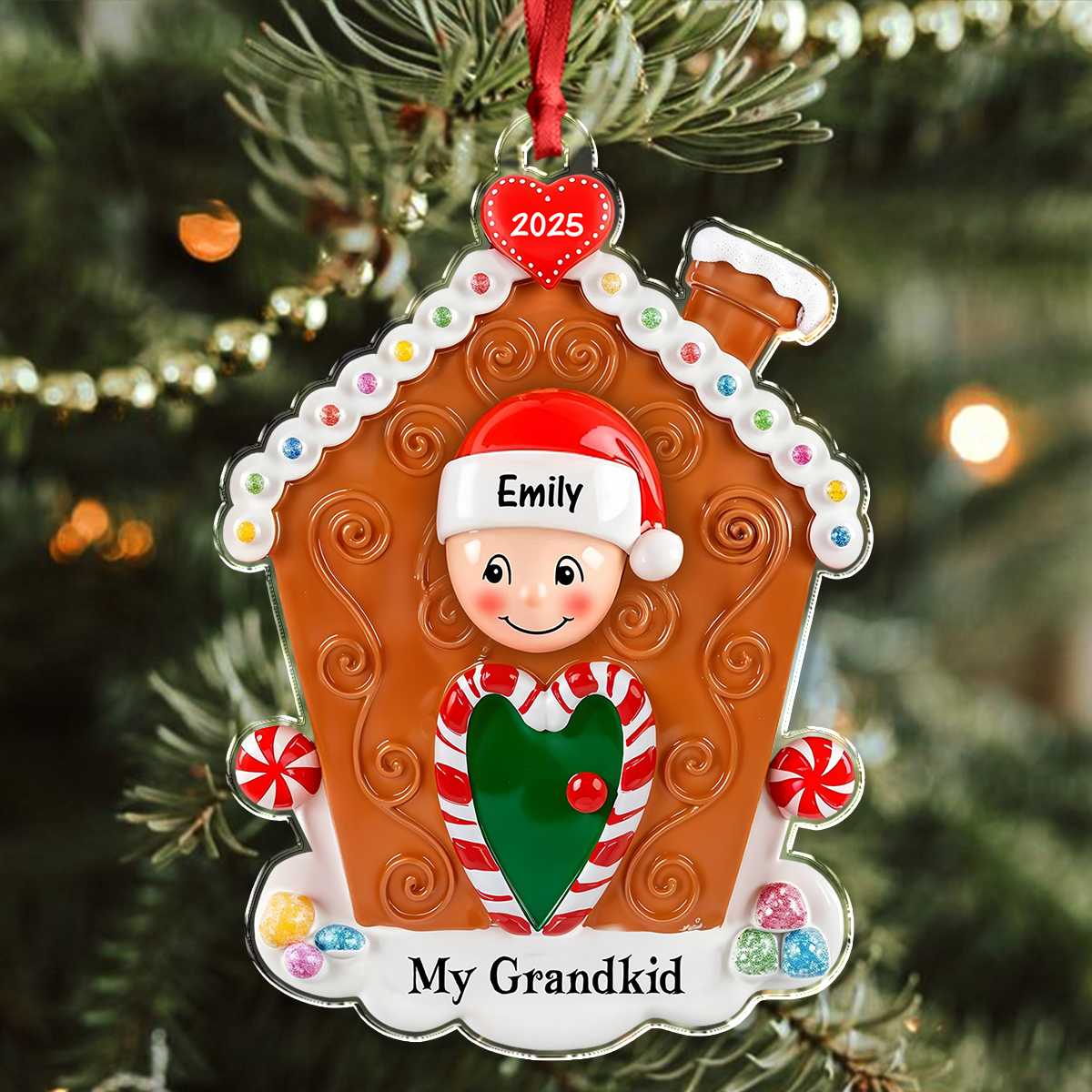 Custom Name Our Grandkids Merry Christmas Family Acrylic Ornament LM32 895523