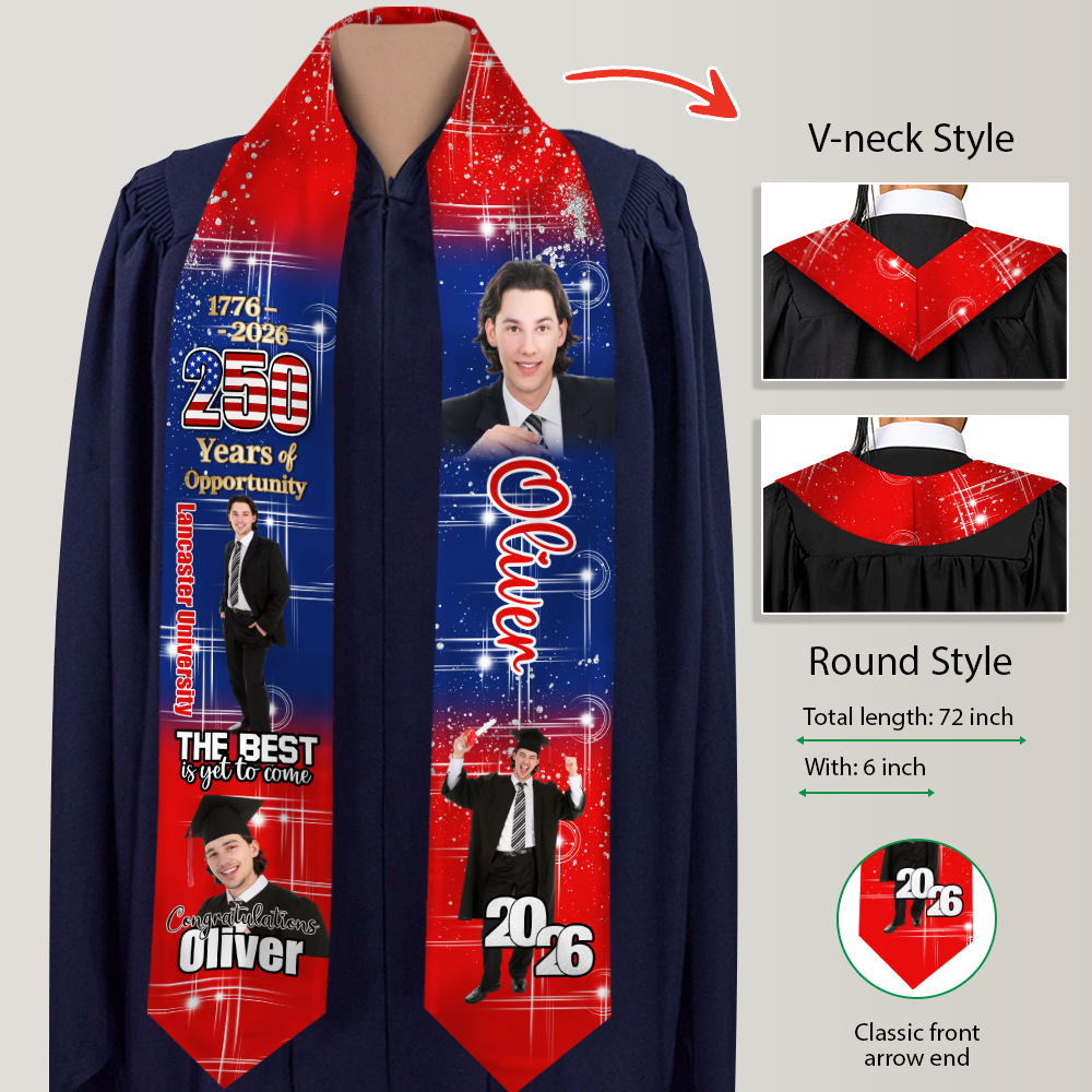 Custom Photo 250 Years Of Opportunity Graduation Celebration Stole TH10 898487