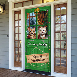 Custom Cute 3D Cat Meowy Christmas Decoration Door Cover For Cat Lovers LM32 897137