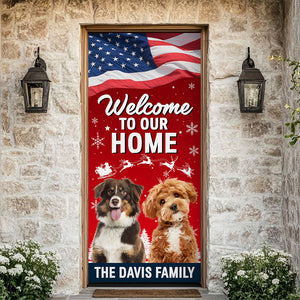 Custom Dog Photo Welcome To My Home Christmas Decoration Door Cover LM32 895653