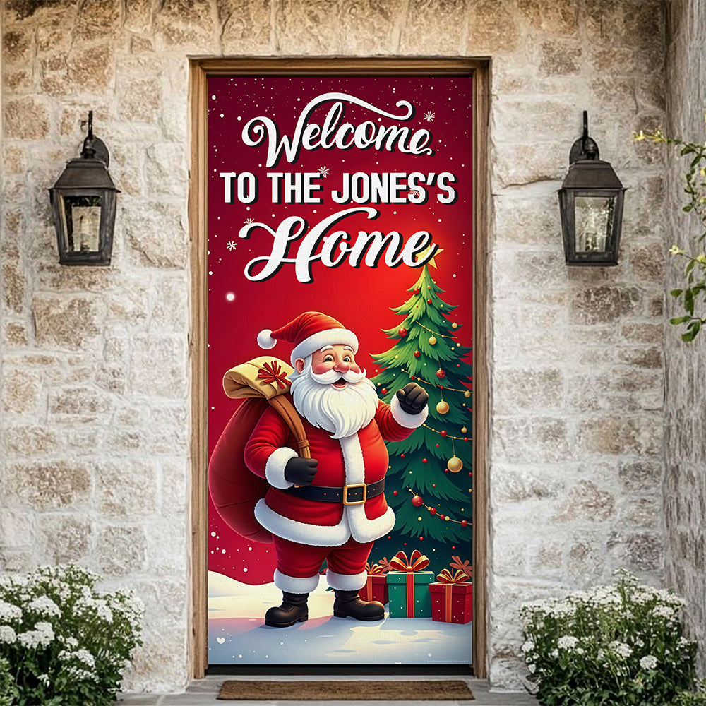 Custom Santa Background Welcome To My Home Decoration Door Cover LM32 895655