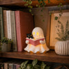 3D Printed Ghost Reading Book Figurine – Cozy Cat, LED Tealight Decor