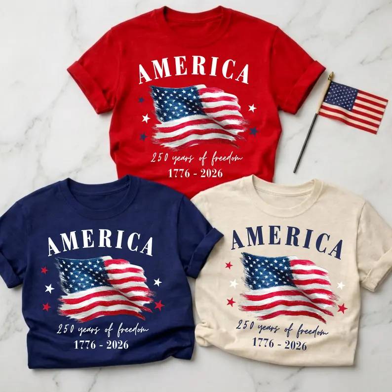 USA 250th Anniversary Independence Day Bright Shirt HO82 902682