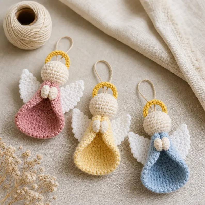 Angel Christmas Crochet Ornament - Xmas Tree Decor, Holiday Decor HO82 903566
