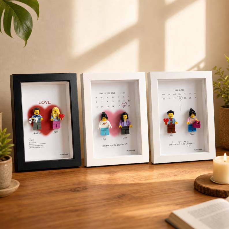 Personalized Couple Minifigure Character Frame - Romantic Keepsake For Partners HO82 903374