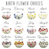 Personalized Watercolor Birth Month Flower Ring Trinket Dish Mother's Day, Birthday, Wedding Bridesmaid Gift HA75 921086