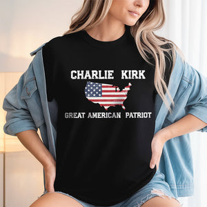 Charlie Kirk Great American Patriot Dark Shirt HA75 64428