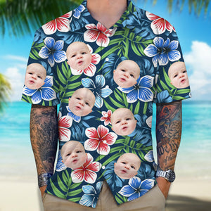 Custom Family Photo Colorful Tropical Hawaii Shirt TH10 892615