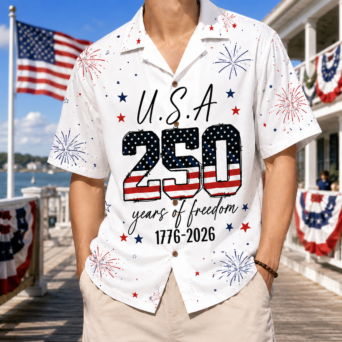 USA 250 Years of Freedom Hawaii Shirt 1776-2026 Patriotic Gift CH07 911748