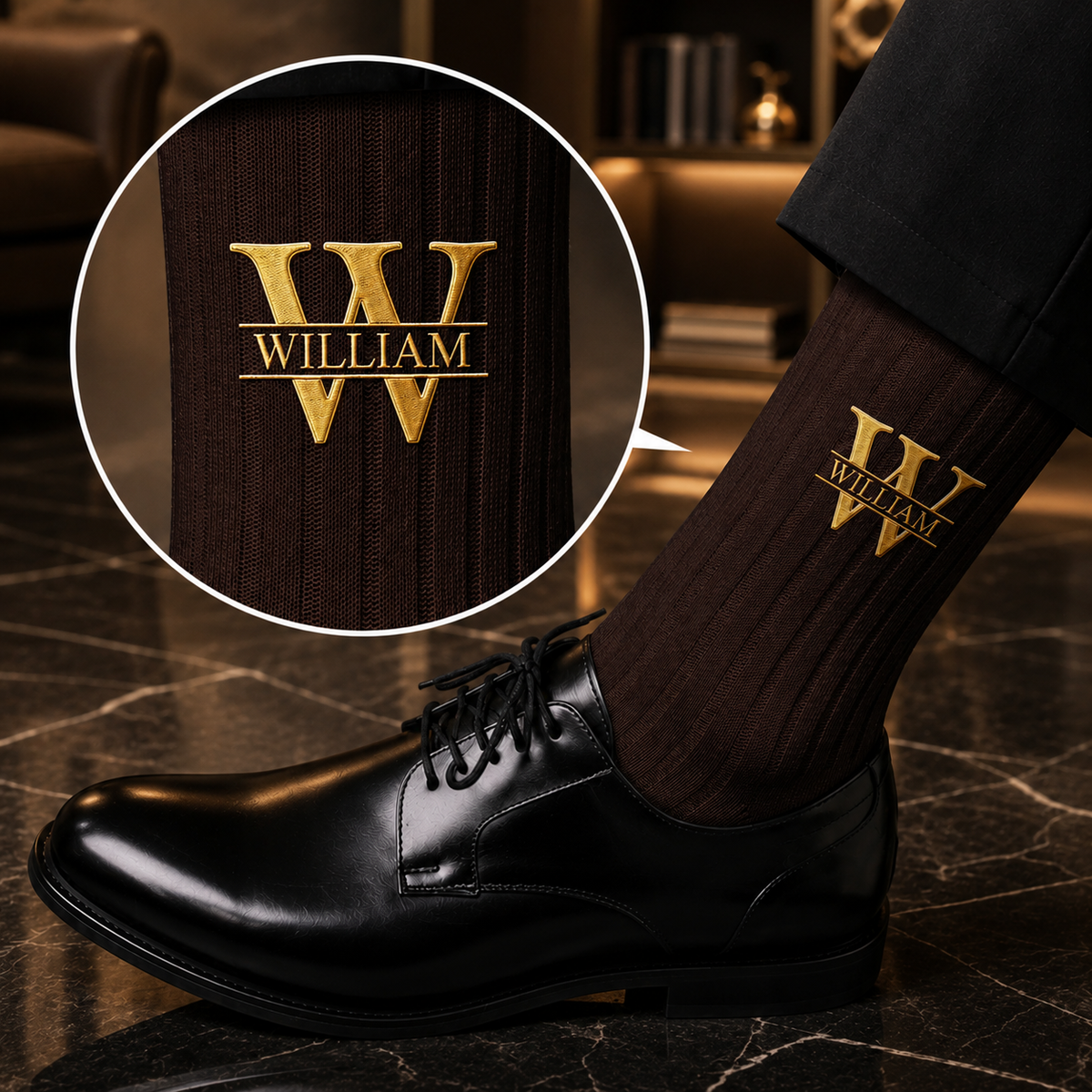 Personalized Monogram, Initial Name For Him, Husband, Son, Groomsmen Socks TH10 170461