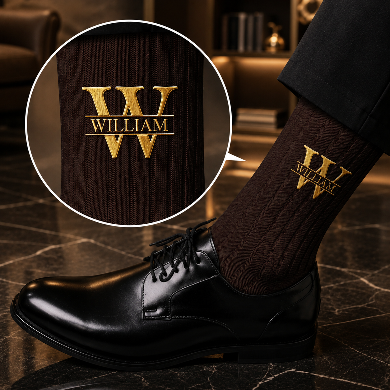 Personalized Monogram, Initial Name For Him, Husband, Son, Groomsmen Socks TH10 170461