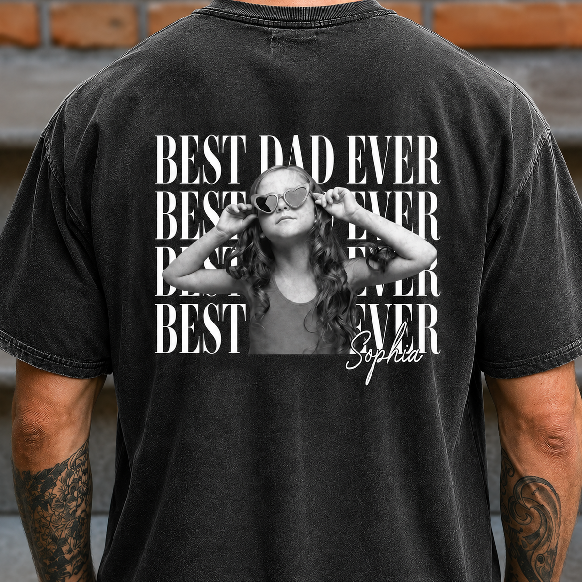 Personalized Vintage Photo Best Dad Mom Ever Comfort Shirt Back CH07 911508