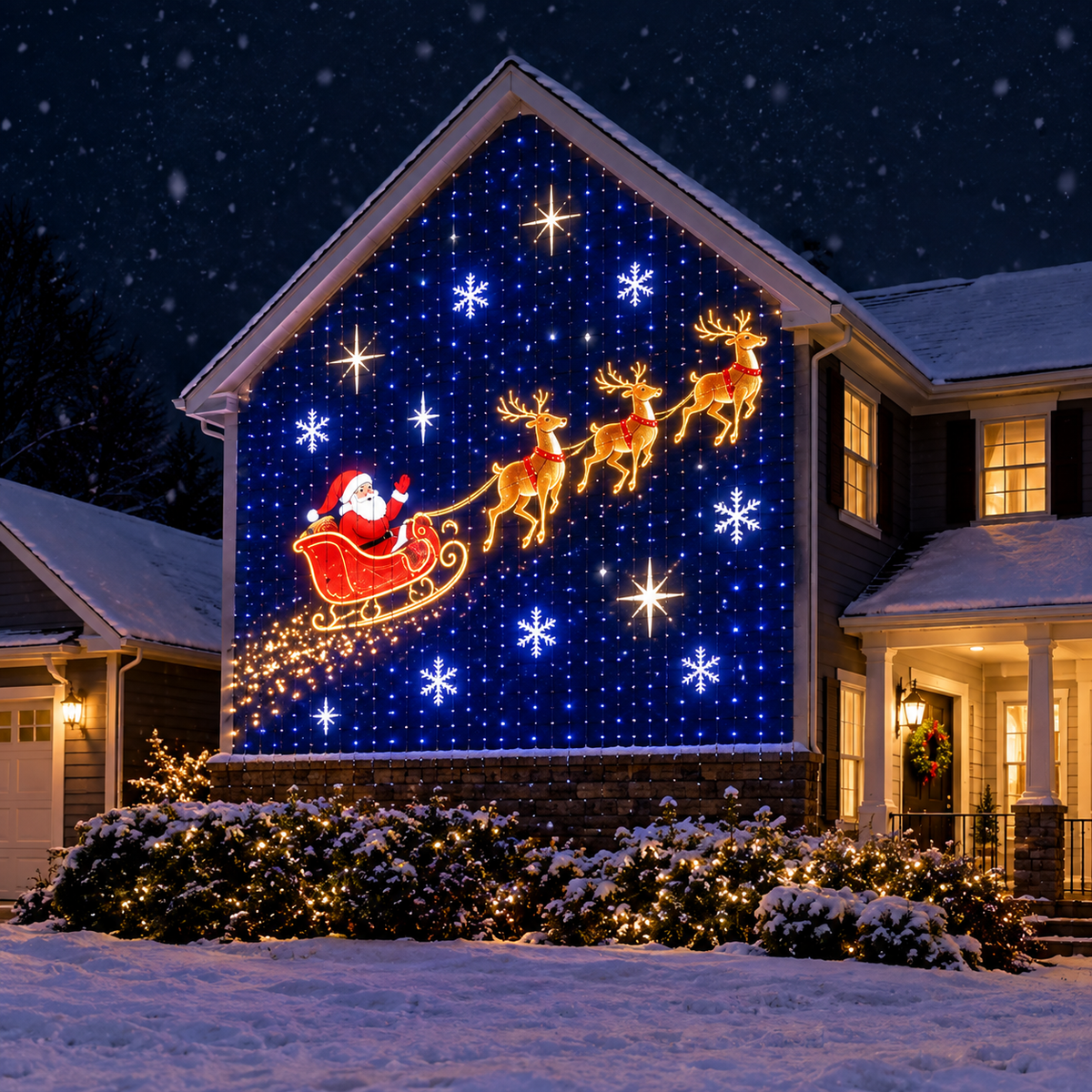 LED Christmas Pixel Curtain Lights - Gift for Indoor Outdoor Bedroom Backdrop Window Decor HO82 903614