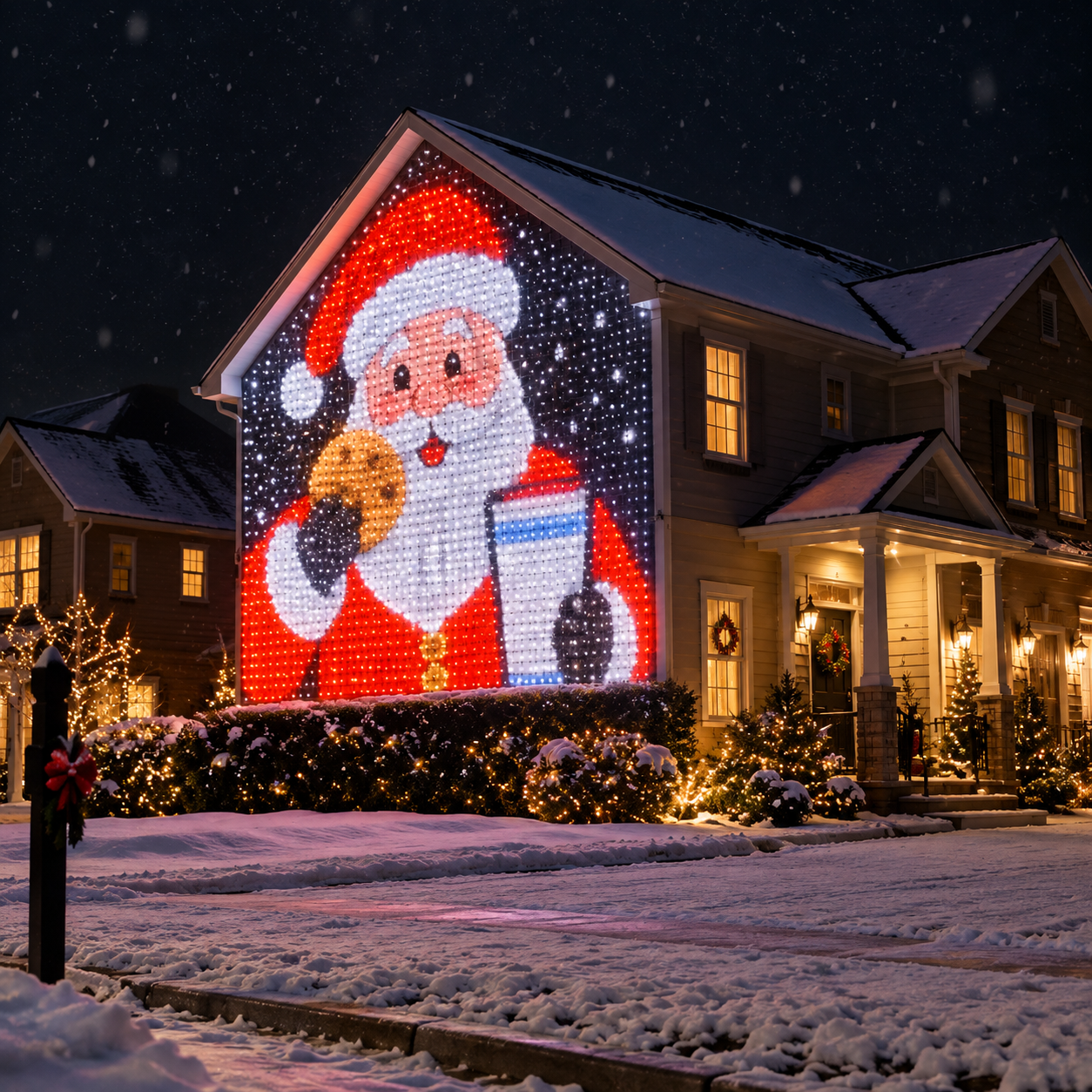 LED Christmas Pixel Curtain Lights - Gift for Indoor Outdoor Bedroom Backdrop Window Decor HO82 903614