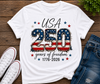 4th of July, 250th Anniversary Faux Patchwork, Independence Day Shirt TH10 170117