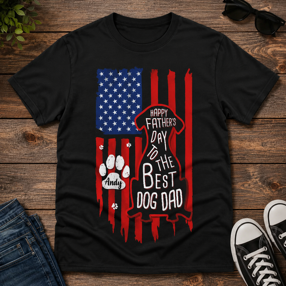 Happy Father's Day To Best Dog Dad Flag Dark Shirt CH07 911778