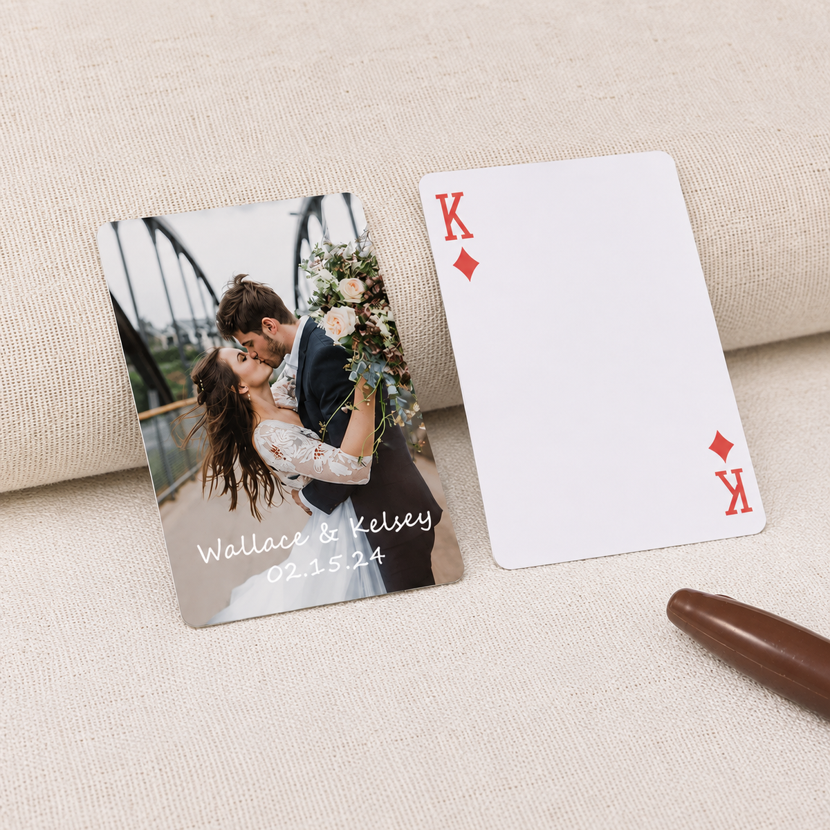 Custom Photo Wedding Playing Cards - Personalized Wedding Guest Book Alternative, Newlywed Gift HO82 903260
