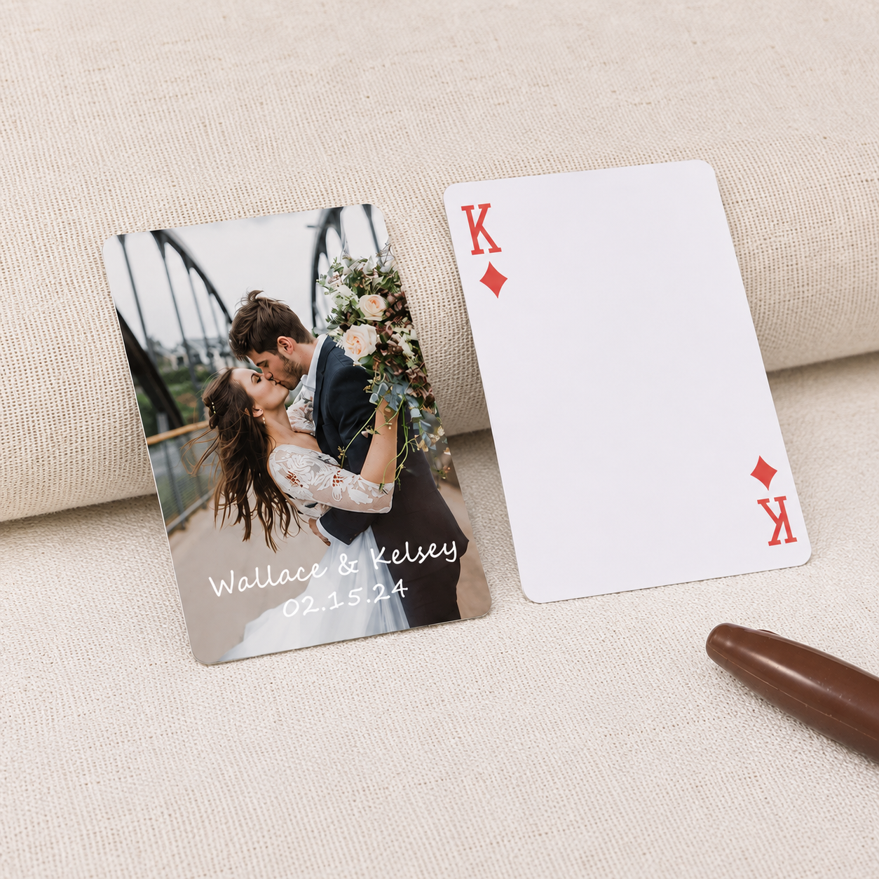 Custom Photo Wedding Playing Cards - Personalized Wedding Guest Book Alternative, Newlywed Gift HO82 903260