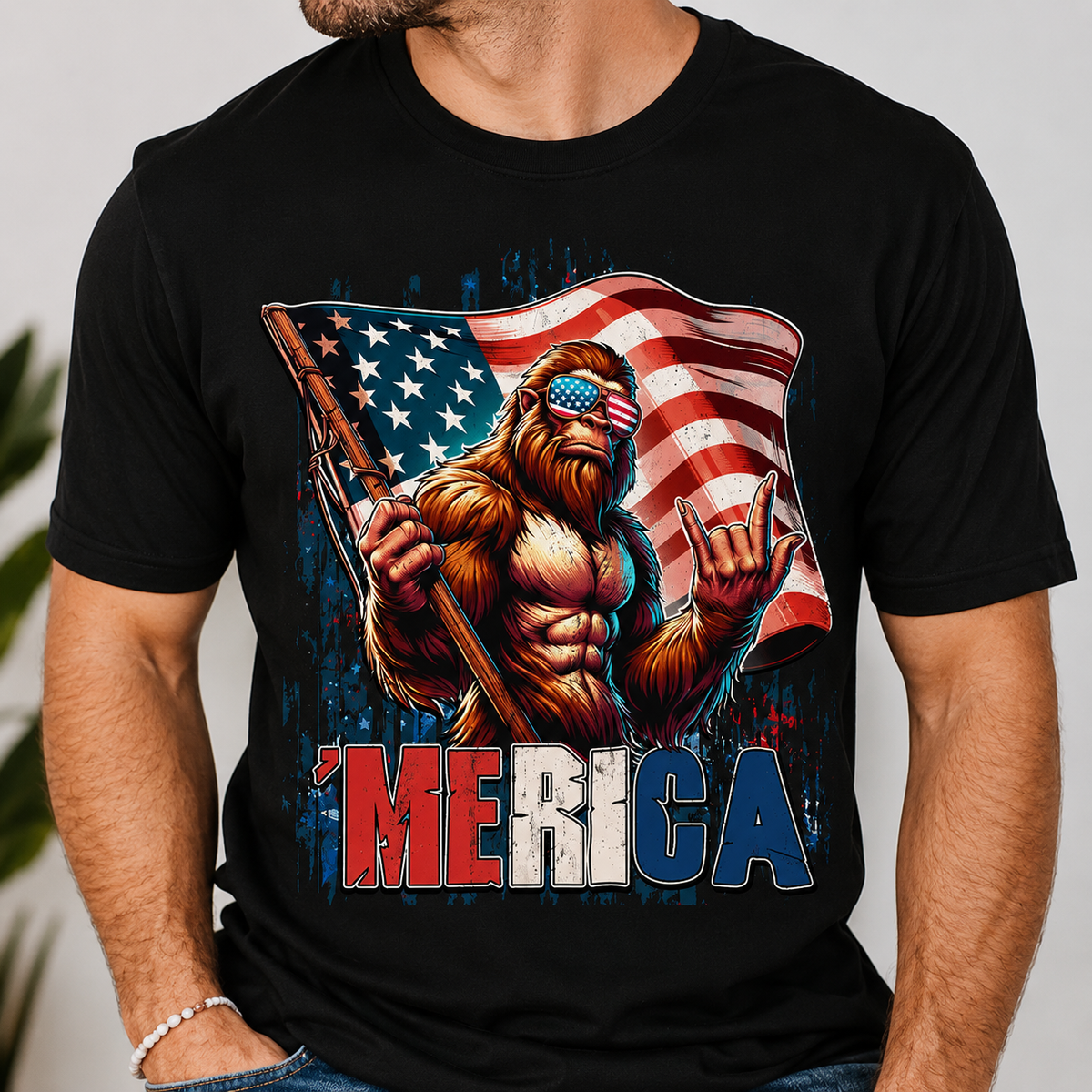 Funny Patriotic Bigfoot America 4th Of July Bright Shirt HO82 902672