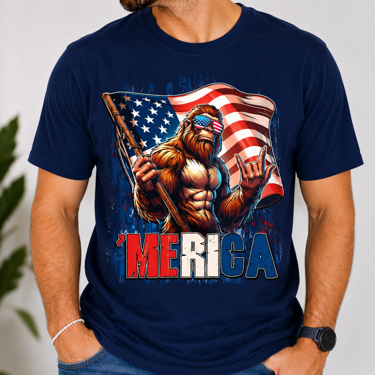 Funny Patriotic Bigfoot America 4th Of July Bright Shirt HO82 902672