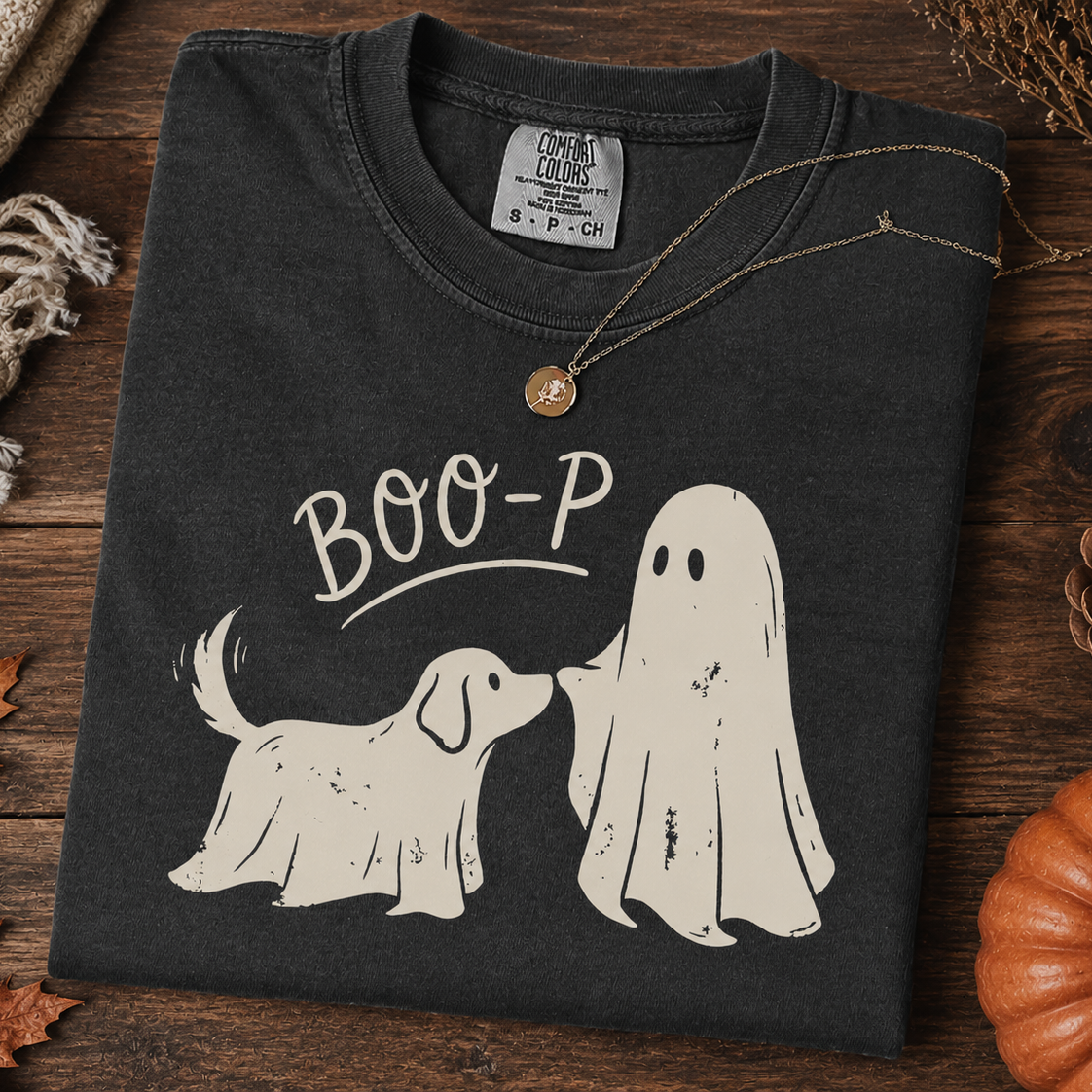 Boo-p Ghost Dog Funny Halloween Dog Mom Comfort Colors Shirt CH07 180438