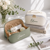 Custom Name Embroidered Leather Makeup Bag Personalized Gift for Wife For Mom - Anniversary gift CH07 180472