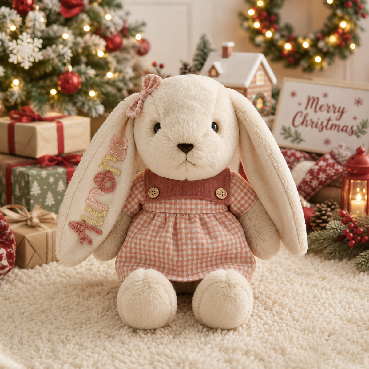 Embroidered Kid Name Nursery Rabbit Doll Baby Girl Shower Gift Christmas Gift CH07 180476