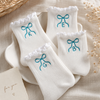 Custom Initials with Bows Embroidered Ruffle Socks Bridesmaids Gift CH07 180462