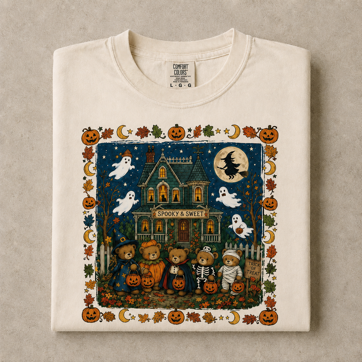 Vintage Spooky Bears Halloween Comfort Colors Shirt, Trick or Treat Bears Shirt CH07 180200