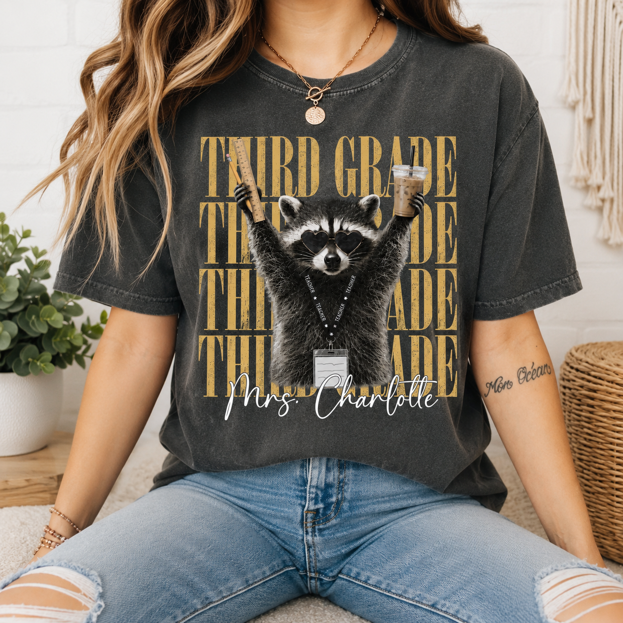 Guess Who's Back Funny Raccoon Teacher Comfort Shirt Custom Teacher Name Back to School Gift CH07 180226