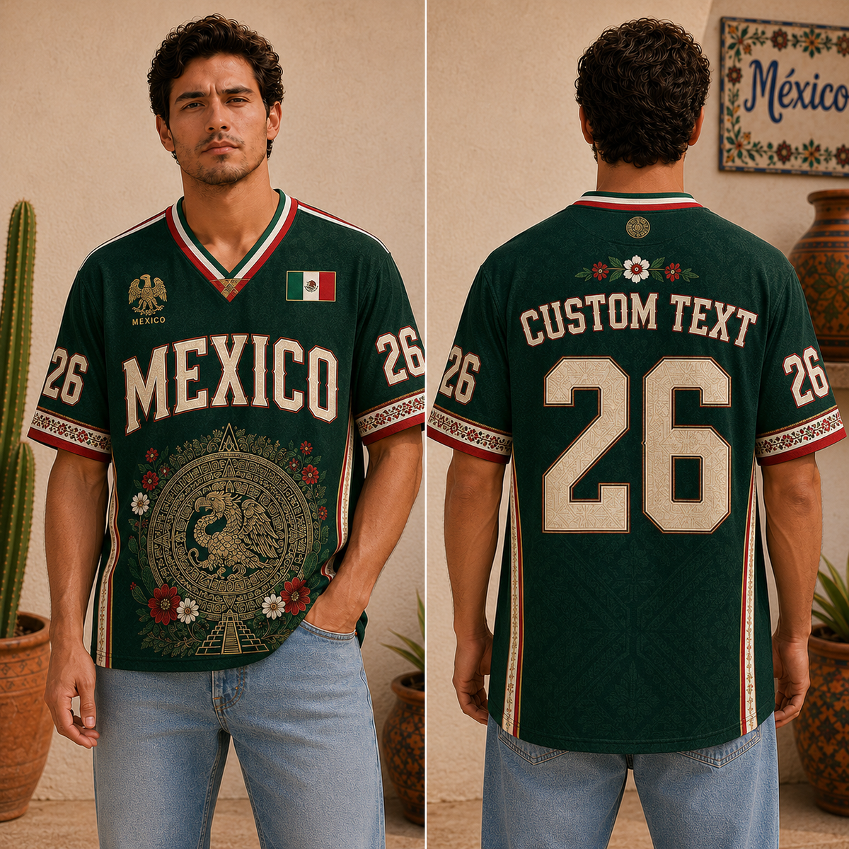Floral Mexico Soccer Jersey Shirt Gift For Sport Lovers Soccer Lovers CH07 180082
