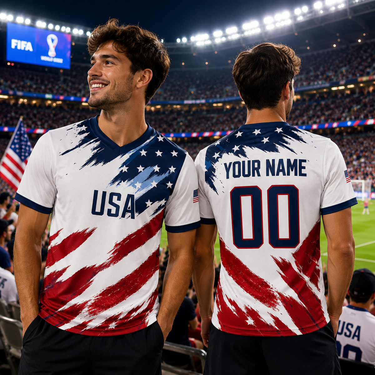 Custom Name & Number USA Soccer Jersey Shirt CH07 180088