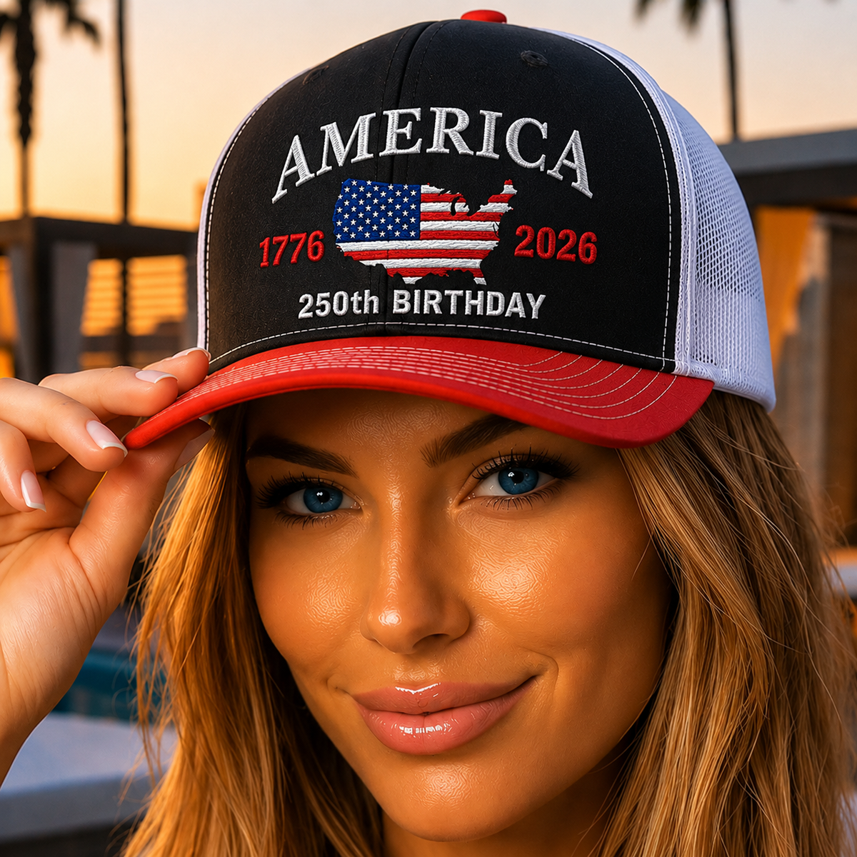 USA 250th Birthday 1776-2026 Trucker Hat CH07 911930
