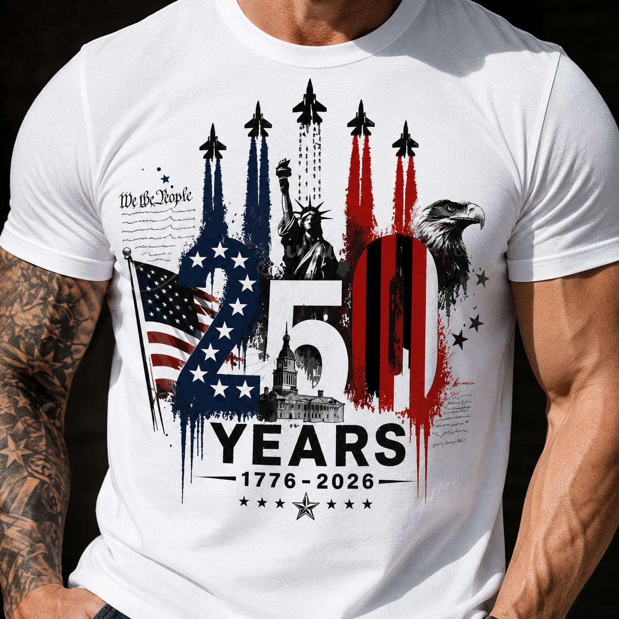 USA 250th Anniversary Bright Shirt Semiquincentennial 1776-2026 T-Shirt CH07 911710