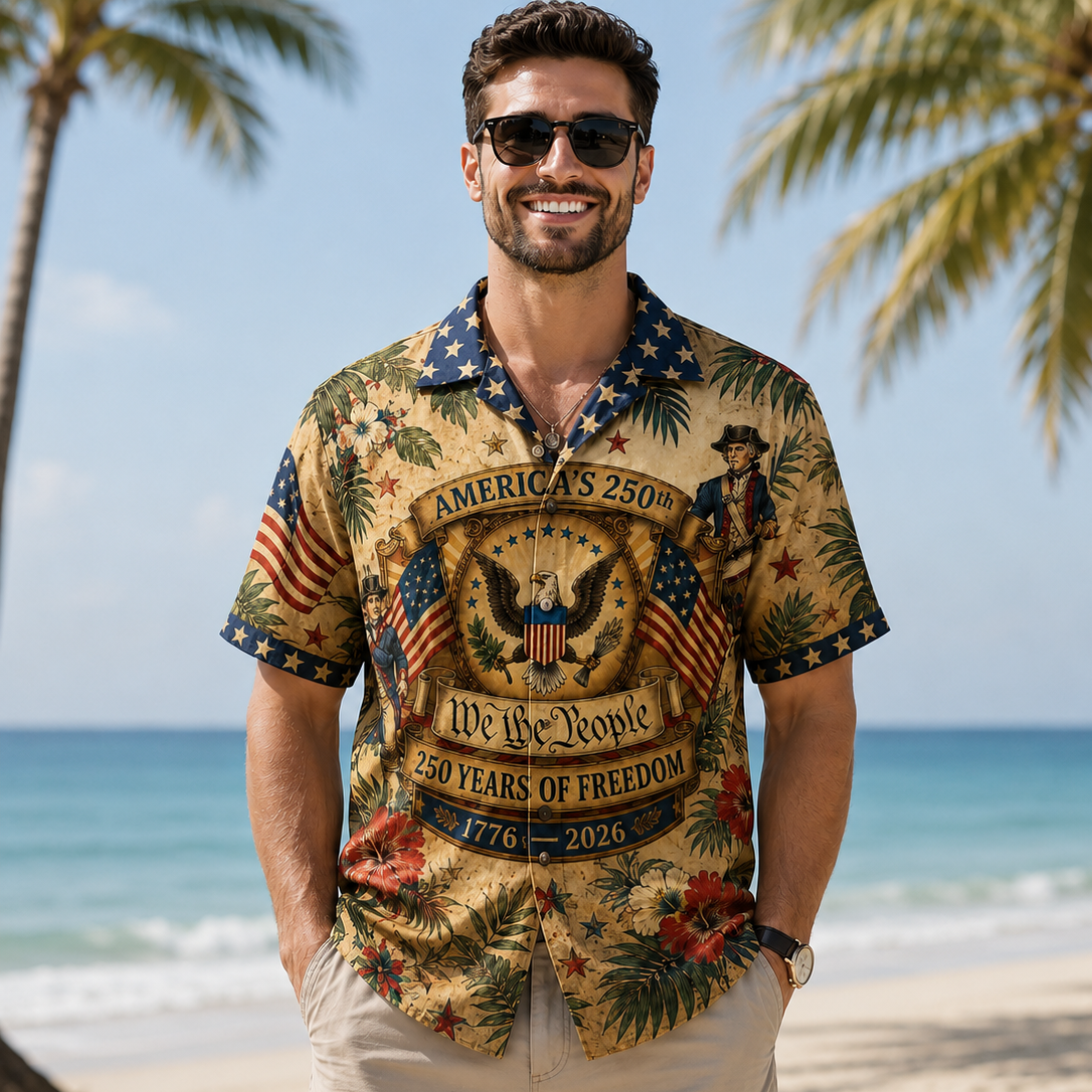 USA 250th Anniversary Patriotic Hawaii Shirt America 1776–2026 Gift CH07 911758