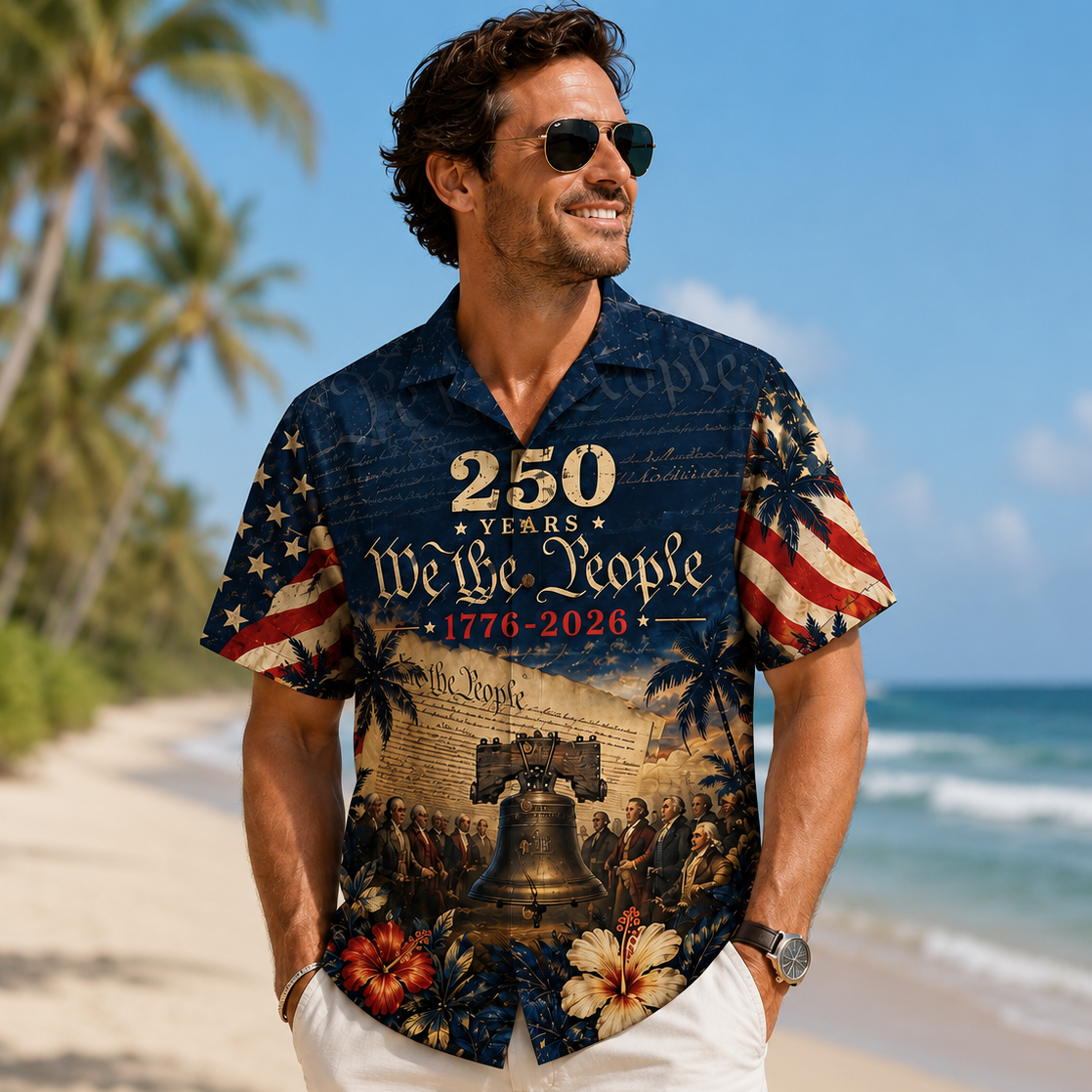 250 Years We The People Hawaiian Shirt, 1776-2026 Patriotic Aloha Shirt, American Eagle Independence Day Gift CH07 911760