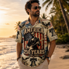 Abraham Lincoln Playing Guitar Rock and Roll American Flag Hawaii T-Shirt 1776-2026 USA Flag Hawaii Shirt CH07 911762