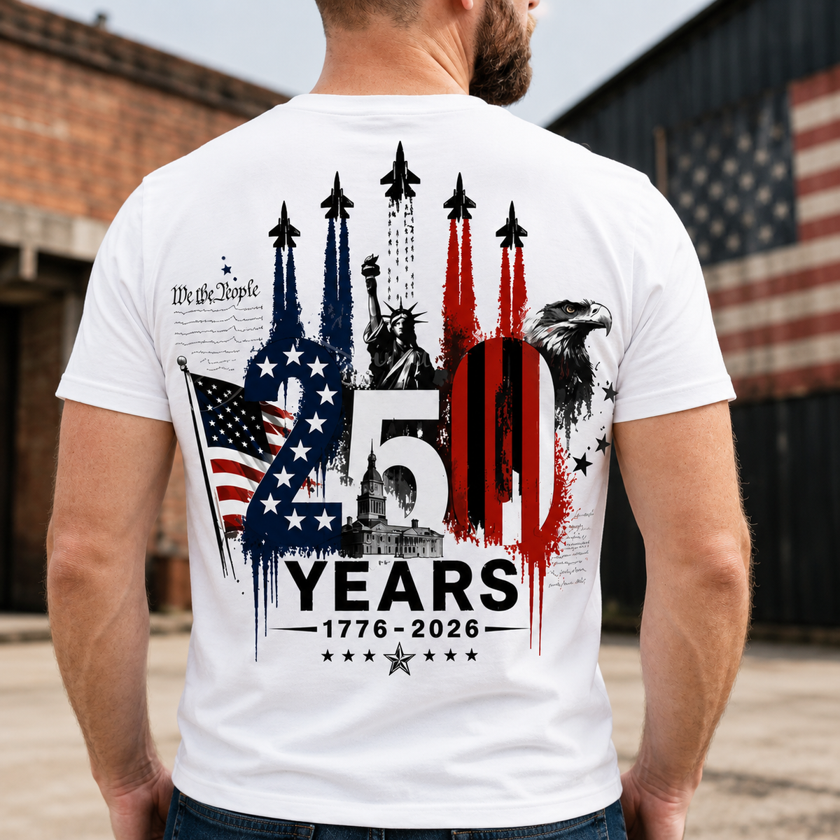 USA 250th Anniversary Back Shirt Semiquincentennial 1776-2026 T-Shirt CH07 911786