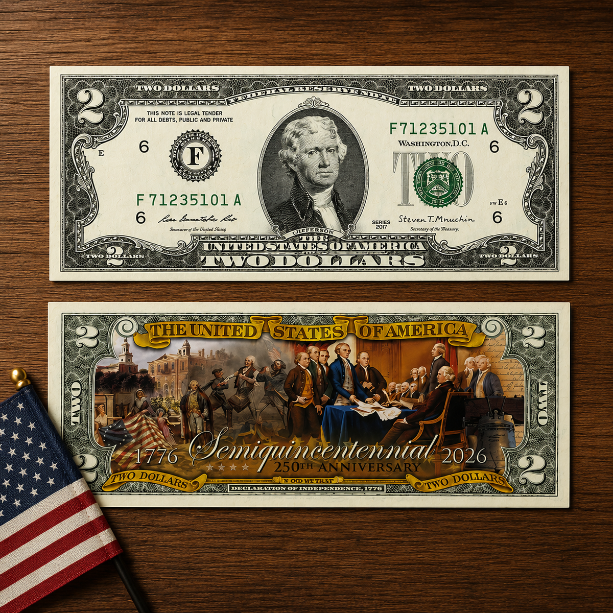 Pack of 10 – 2026 Semiquincentennial USA 250th Anniversary Commemorative Bills Funny 4th of July Gift CH07 911798