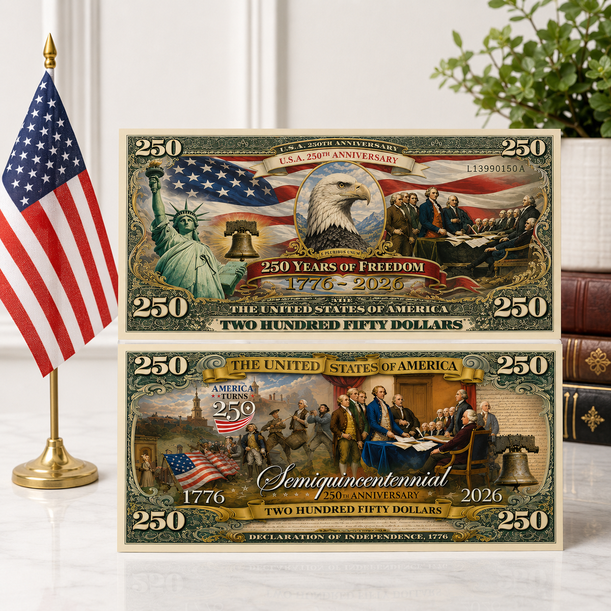 Pack of 10 – USA 250th Anniversary Commemorative Bills American Freedom Money Funny 4th of July Gift CH07 911826
