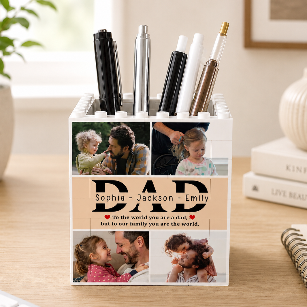 Custom Photo Dad To Me You Are The World Building Block Fathers Day Gifts CH07 911608