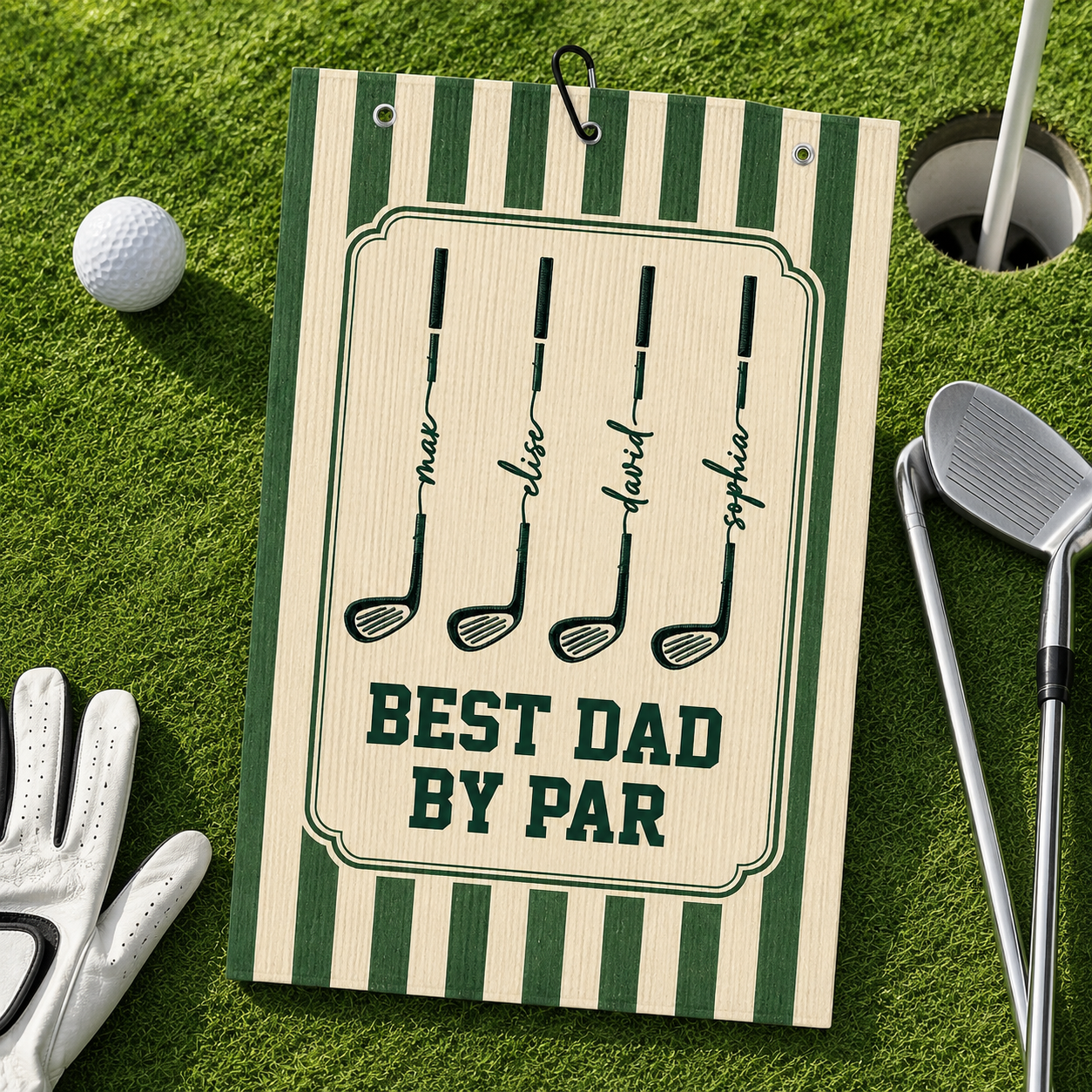 Best Dad By Par Custom Kid Name Golf Towel Gift For Dad CH07 911626