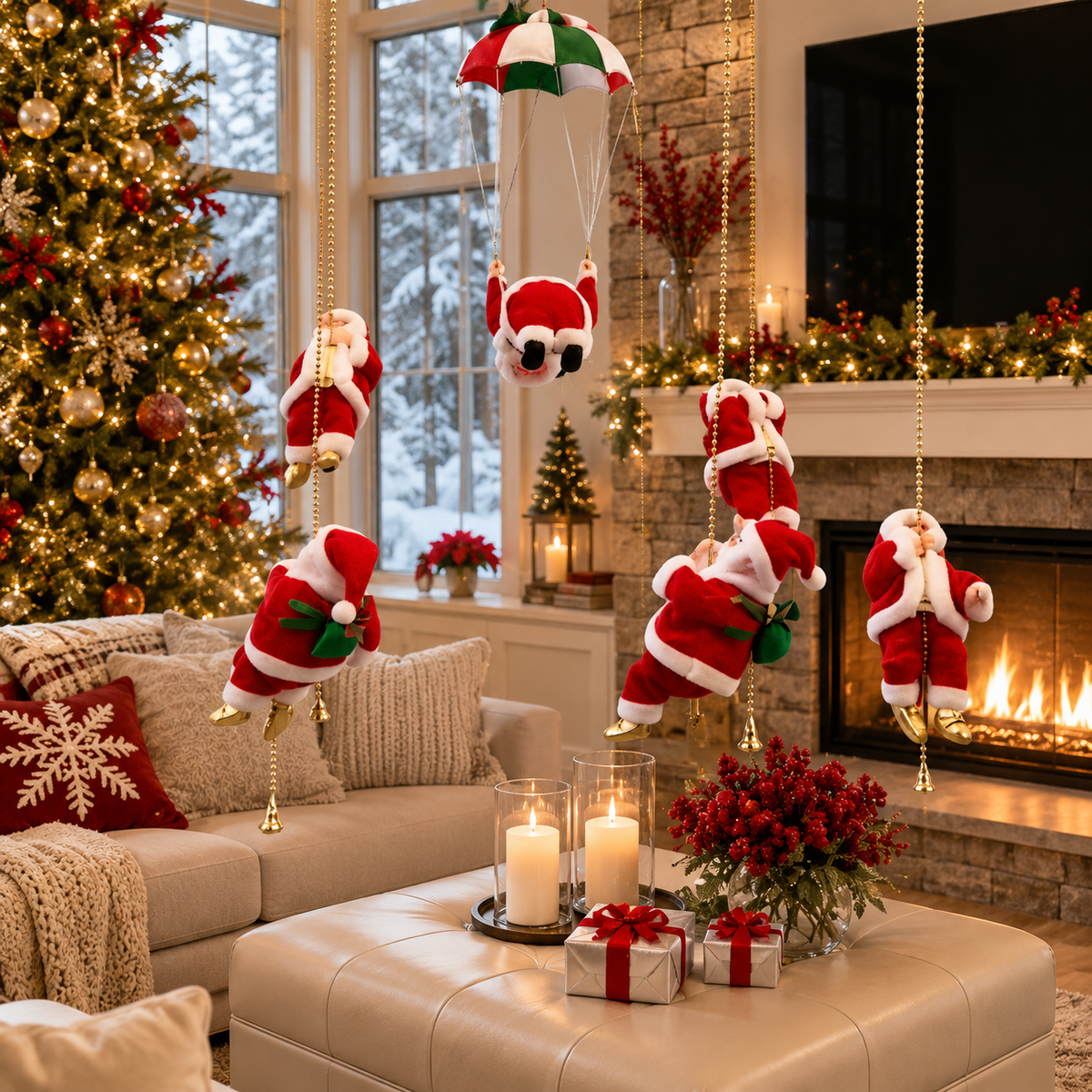 Climbing Claus - Musical Climbing Santa Christmas Decoration Funny Gift CH07 180510