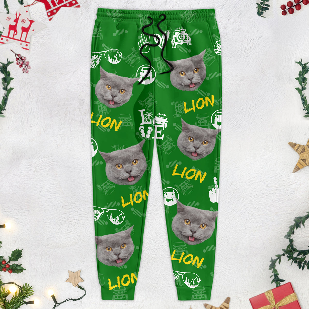 Custom Cat Photo With Offroad Pattern Sweatpants N304 HN590