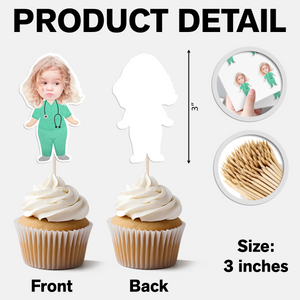 Custom Photo Funny Kid Dream Jobs Decoration Cupcake Toppers HA75 892350