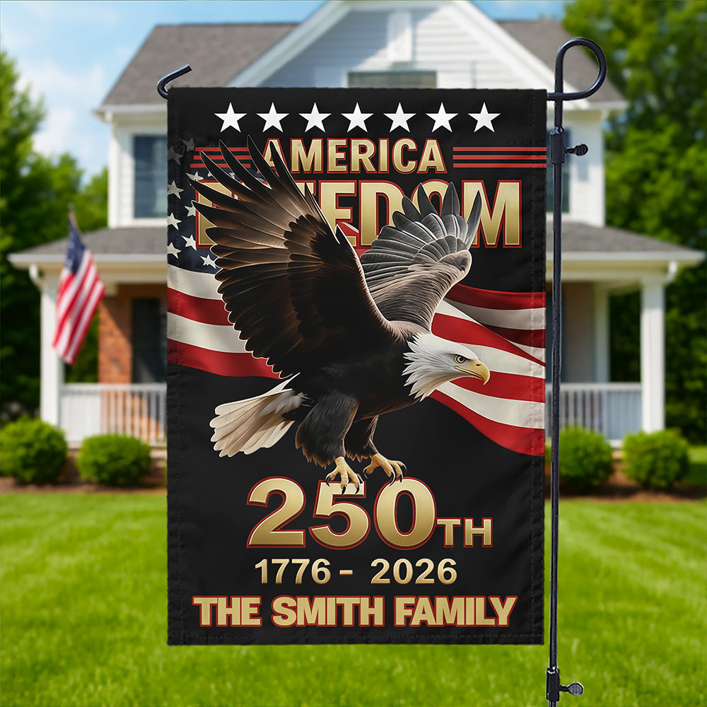 Custom Family Name 250th U.S. Independence Anniversary Personalized Garden Flag HA75 898772