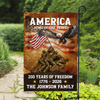 America Home Of The Brave - 250 Years of Freedom Custom Family Name Garden Flag CH07 910414