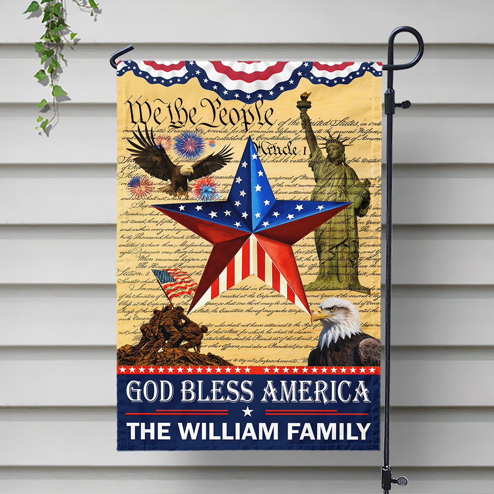Custom Family Name We The People Flag God Bless America 250th Anniversary Garden Flag CH07 899170